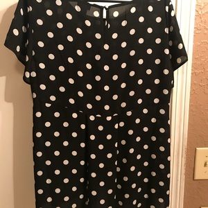 Torrid Flowy Black With white Polka dots